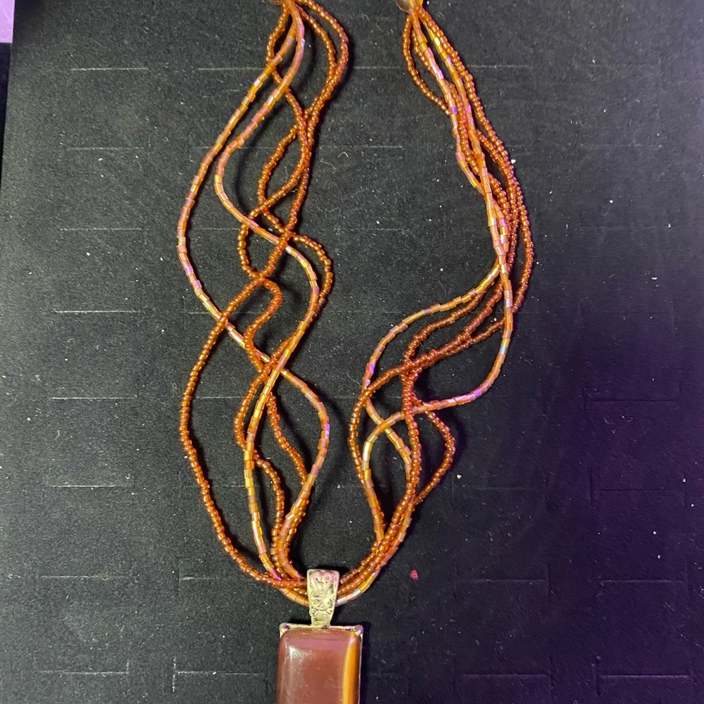 Elegant Multi-Strand Brown Necklace